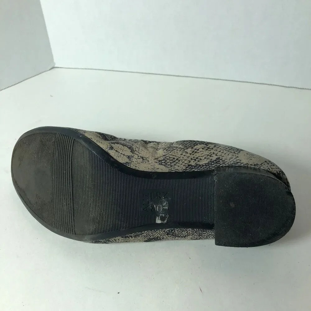 Naturalizer Shoes Block Heel Women Size 9.5 Adeline Snake Print Pumps Leather B4